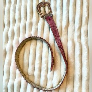 y2k 2000s pink rhinestone crystal grunge pink punk bb belt